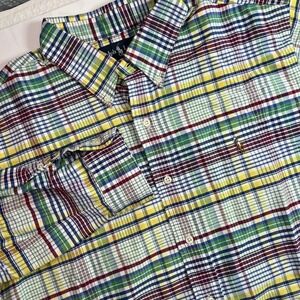 Ralph‎ Lauren Custom Fit Flesh Pony Men's Button Down Plaid Shirt Size XLarge